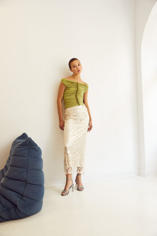 BEIGE INDIAN SKIRT